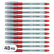 제브라 Z-1 캡식 유성볼펜 0.7mm, 적색, 48개입