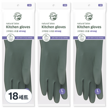 프로그 라텍스 스트롱 고무장갑 양손세트 대, 그린, 대(L), 18세트