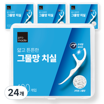 프로메이드 얇고 튼튼한 그물망 치실, 100개입, 24개