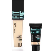 메이블린 핏미 파운데이션 레노 30ml + 미니파운데이션 5ml 세트, 110 포슬린(파운데이션), 112 내추럴 아이보리(미니파운데이션), 1세트
