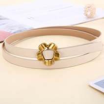 멜트인 황동플라워 버클 가죽 벨트