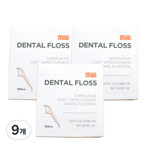 milli 일회용 치실, 100개입, 9개