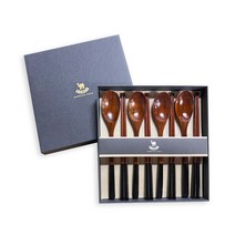 카멜 옻칠 수저 선물세트, 블랙, 블랙, 블랙, 블랙, 숟가락 4벌 + 젓가락 4벌