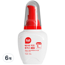 비앤비 베이비 치약 액상형 사과맛, 80g, 6개