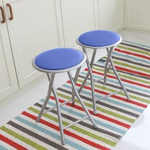 오에이데스크 원형 의자 2p, 블루