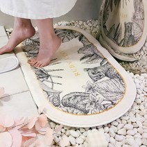루비코코 욕실 주방 현관 면발매트, 레오파드 타원형