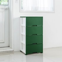 아임홈리빙 모던 우디 플라스틱 4단 서랍장, 그린, 1개