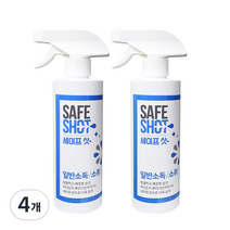 세이프샷 살균소독제, 500ml, 4개