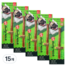네츄럴이엑스 강아지 불리스틱 간식 소형, 한우, 15개