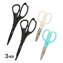 피스코리아 평화 블랙 코팅 가위 2p + 애플 가위 2p 랜덤발송, 혼합색상, 3세트
