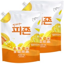 피죤 레귤러 섬유유연제 옐로미모사 리필, 2300ml, 2개