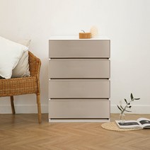 샤바스 컬러스토리 서랍장 600 와이드 4단, 브라운, 1개