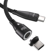 주파집 C타입 PD 100W 6in1 4세대 마그네틱 고속충전 멀티 케이블, 1m, 1개, 블랙