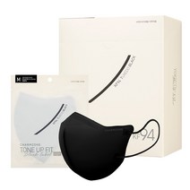 참존 톤업핏 블랙라벨 라이트 KF94 마스크 중형, 25개입, 2개, 턱시도 블랙