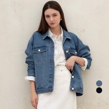ELLE PARIS 세미오버핏 베이직 데님 자켓