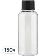단마개 플라스틱 용기 50ml, 150개, 투명 + 블랙