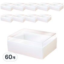 이홈베이킹 윗투명 마카롱상자 10.3 x 13.5 x 4.1 cm, 로얄아이보리, 60개