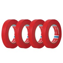 iQIHAN 다다 칼라 마스킹테이프 빨강 15 mm x 20 m, 4개