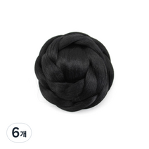 아리코 혼주 똥머리 부분가발, 딥브라운, 6개