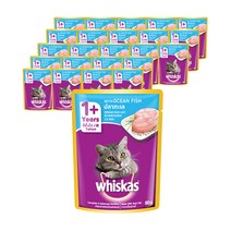 위스카스 고양이 주식 파우치 오션피쉬, 생선, 80g, 1개