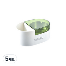 크로닉401 뚜껑 부착형 벽걸이 재떨이 + 스티커, 화이트 + 그린, 5세트