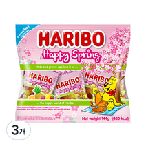하리보 해피 스프링 미니스 젤리, 144g, 3개