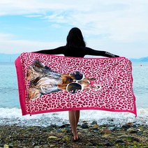 바캉스 Best 부드러운 특대형 비치타올, 프리티시츄핑크, 1개