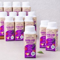비락 유기농 야채사랑 비트포도, 180ml, 24개
