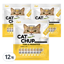 캣찹 고양이 프리바이오틱스 간식 10p, 참치, 140g, 12개