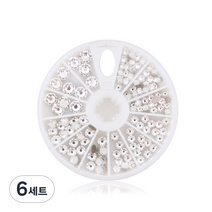 스와로브스키 엘리먼츠 크리스탈 네일스톤 132p 세트 DSSCR-2088-CR, 혼합색상, 6세트