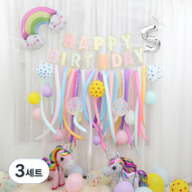 피앤비유니티 실버숫자 유니콘 프리데코 로얄풍선 세트, 5, 3세트