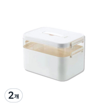 플라스틱 약통 정리함 네일 보관함 중형, WHITE, 2개