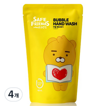 온더바디 세이프프렌즈 버블 항균 핸드워시 리틀라이언 파우더향 리필, 400ml, 4개