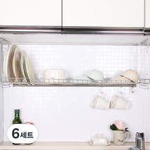 해피홈 부착식씽크선반800 + 싱크롤선반6롤 오렌지, 6세트