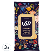 무궁화 아로마뷰 고농축 퍼퓸 드라이시트 아이리스플루티, 80매, 3개