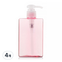 알럽홈 컬러 펌프 용기 450ml, 핑크, 4개