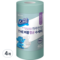 스카트 THE 버블 수세미, 민트그린, 40매입, 4개