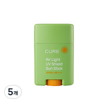 김정문알로에 큐어 에어라이트 UV쉴드 선스틱 SPF50+ PA++++, 5개, 20g