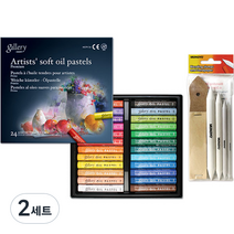 문교 전문가용 소프트 오일파스텔 24색 MOPV-24 + 찰필 4종 + 사포 12p 세트, 혼합색상, 2세트