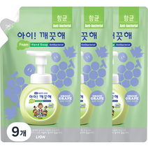 아이깨끗해 향균 거품 핸드 솝 리필 청포도향, 450ml, 9개