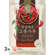 채운영농조합 국산 고춧가루 보통굵기 보통매운맛, 500g, 3개