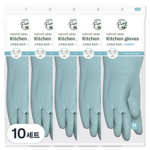 프로그 라텍스 컴포트 고무장갑 양손세트 M, 에쉬블루, 중(M), 10세트