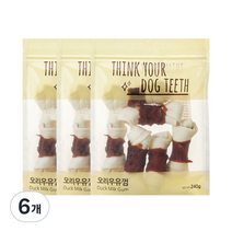 ThinkYourDogTeeth 반려견 우유껌 6개입, 오리, 6개