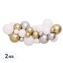 파티마트 풍선 가랜드 클라우드 만들기 DIY 세트, 골드앤실버, 2세트