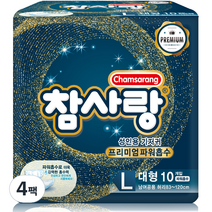 참사랑 밴드형 파워 흡수 성인용 기저귀 대형, 4팩, 10매입
