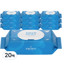브라운 저자극 터치 비데 화장실용 물티슈 캡형, 48매입, 20개