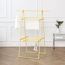 하우스레시피 바이홈 컬러 원룸 건조대 레몬, 1개