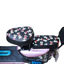 방수 전동 자전거 시트 커버 원형 헤드 + 뒷좌석 세트, 러브, 1세트