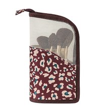 지퍼형 메이크업 브러쉬 수납 파우치, 05 와인 레드, 1개