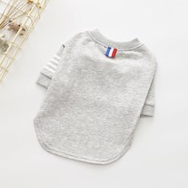 반려동물 유럽풍 단색 티셔츠, 그레이